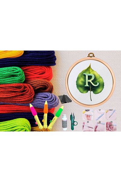 MBB ETİCARET Punch Set Embroidery Set with Hoop DIY Set Series 87