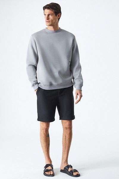 GRIMELANGE Dane Men's Organic Fabric Soft Gray Sweatshirt