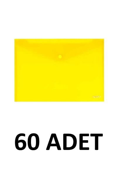 Noki 60 Pcs Clear A4 Snap Closure File Envelope File Yellow