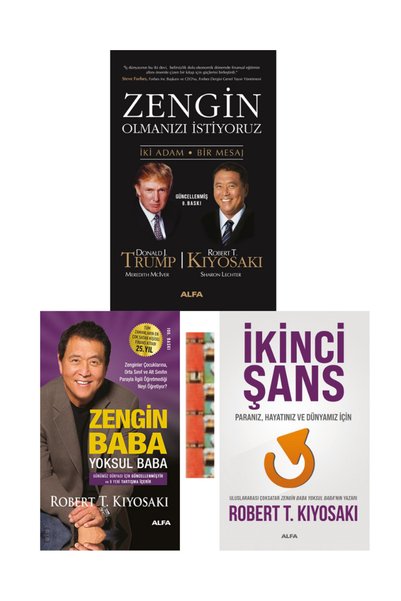 Alfa Yayınları İkinci Şans, Zengin Baba Yoksul Baba, Zengin Olmanızı İstiyoruz (3KİTAP)