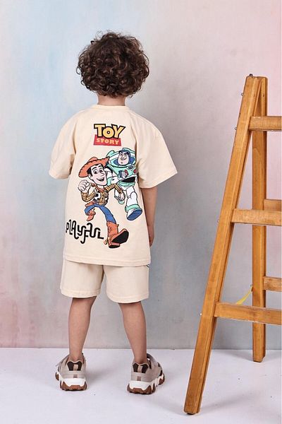 Arya Nisa Kids طقم شورت للأولاد مطبوع 100% قطن بأكمام قصيرة
