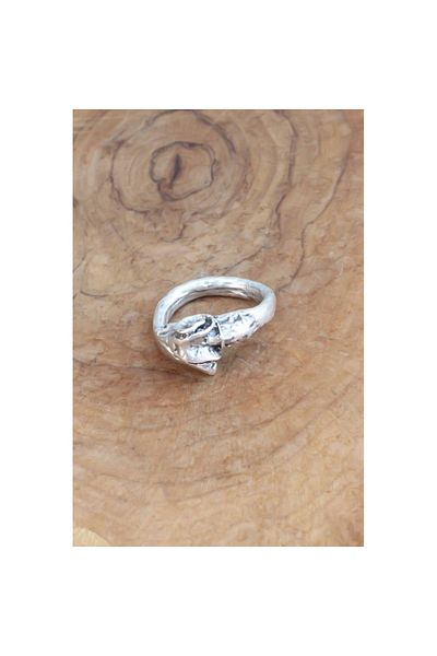 Skygo Men's Ring - Silver Color, Goat Figure, Adjustable Friction - TJ-EY539