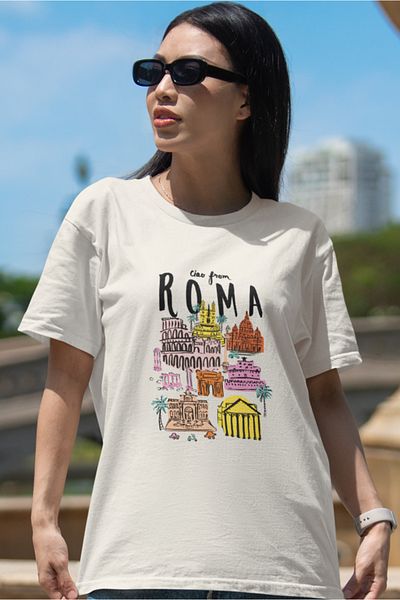 SUNFREE ΔΙΑΣΤΑΣΗ ΓΥΝΑΙΚΕΙΟ ΜΠΛΟΥΖΑ POPULAR TREND ROMAN PRINTED