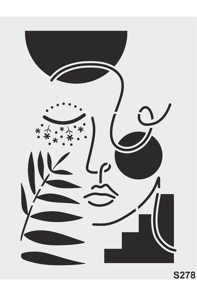 STENCİLTASARIM Stencil Tasarım S278 Bohem Soyut Desen- Dekoratif Duvar, Eşya,kumaş,fayans Boyama Şablonları