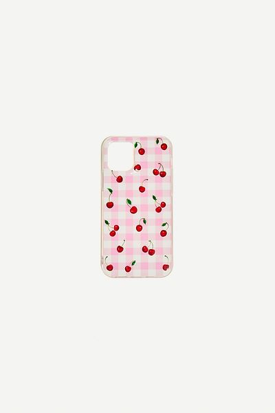 Bershka Gingham and cherry iPhone case