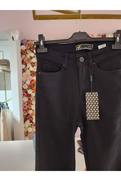 LA CARTE kadın siyah ispanyol paça esnek pantolon