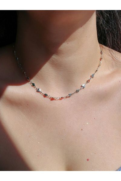 Reorah Collection Colorful Heart Gems Necklace