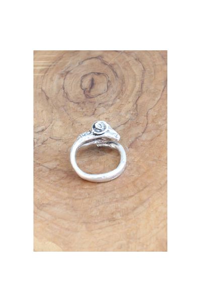 Skygo Men's Ring - Silver Color, Goat Figure, Adjustable Friction - TJ-EY539