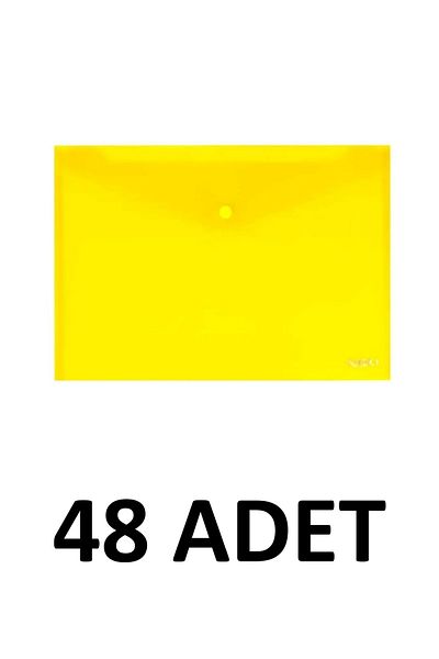 Noki 48 Pcs Clear A4 Snap Fastener File Envelope File Yellow