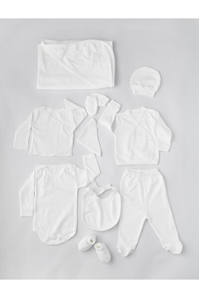 Minor Angelo %100 Organik Pamuk 10'lu Yenidoğan Unisex Bebek Hastane Çıkış Seti