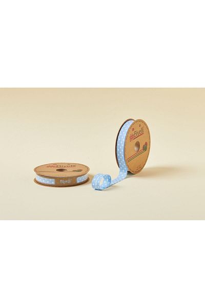 MBB ETİCARET Piping Large Polka Dot Layered A12 Blue 2 cm 25 Meters 65% Cotton 35% Polyester