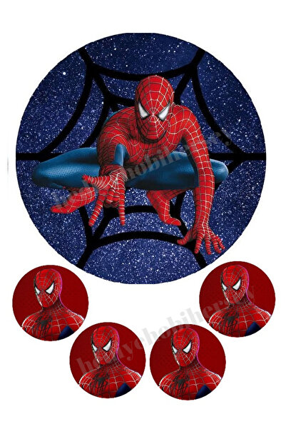 hediyehobihersey Örümcek Adam Yenilebilir Kağıt, Pasta Resmi, Kurabiye Baskıs...