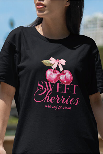 SUNFREE POPULARNA TREND ŽENSKA MAJICA SA ŠARA SLATKIH TREŠNJA Oversize kroj