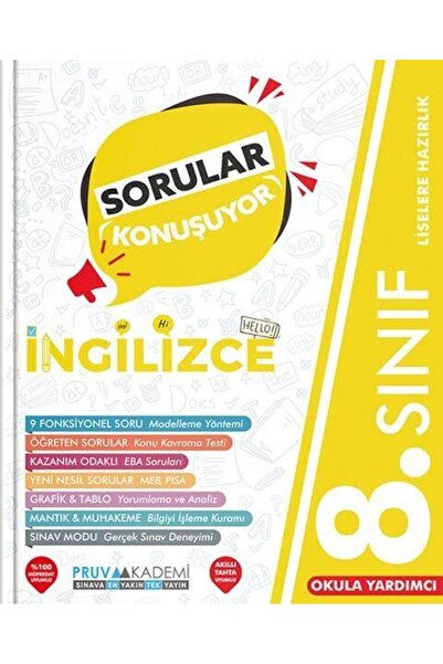 Pruva Akademi 8. Sınıf İngilizce Sorular Konuşuyor Soru Bankası