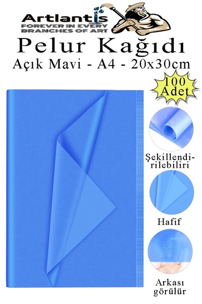 Artlantis Pelur Kağıdı Renkli 100 lü 1 Paket A4 Pelur Kagıt Moda Tasarım Teks...