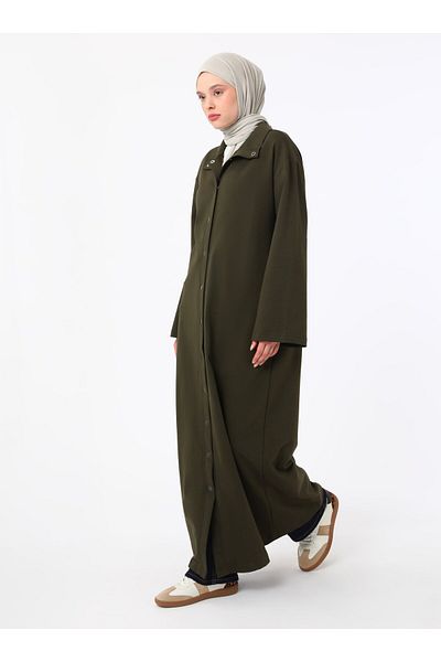 Benin Snap Fastener Sports Top Coat - Khaki - Benin