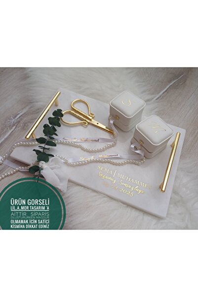 LilAmor Concept Hediyelik Gercek mermer soz nişan tepsisi