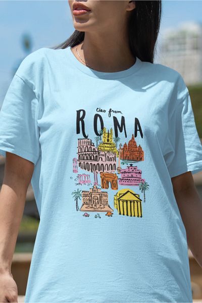 SUNFREE TRIUC DE FEMEI OVERSIZE IMPRIMAT POPULAR TREND ROME