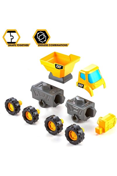 Cat Construction Mix and Match Deluxe Preschool Vehicle Construction Set