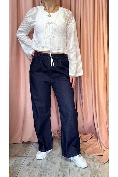 LEVURE Rins Washed Waist Elastic Detail Pants