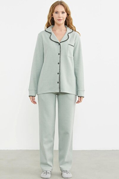 Sementa 76422 Fitilli Wellsoft Kalın Gömlek Pijama Takım