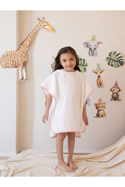 zenginhome Poncho Children's Bathrobe - Beach Towel 100% Cotton (3-8 Years)