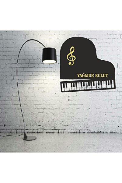 Şirin Lazer PİYANO SOL ANAHTARI KİŞİYE ÖZEL İSME ÖZEL MÜZİK ODASI DEKOR AHŞAP...