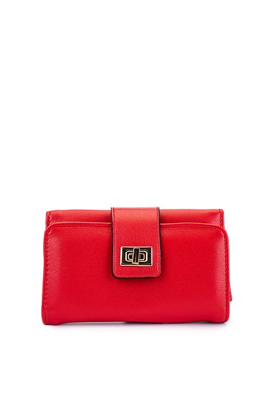 minebag Women's Red Faux Leather Wallet Zc201