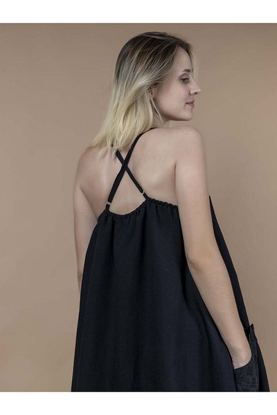SARE ERKMEN Maternity Dress with Rope Strap Lined 100% Linen Fabric