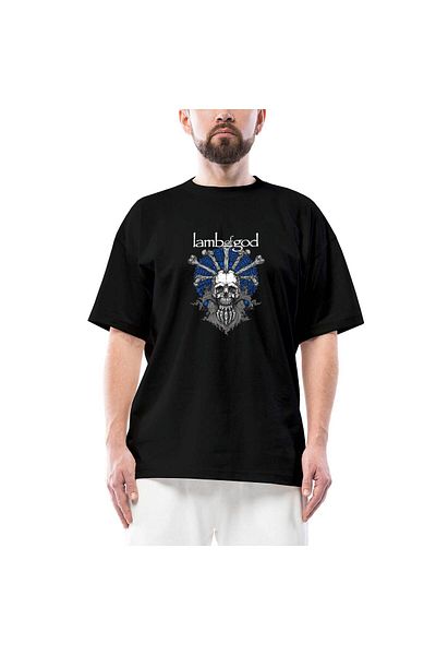 Z zepplin Μπλουζάκι Lamb Of God Bearded Skull Μαύρο Oversize
