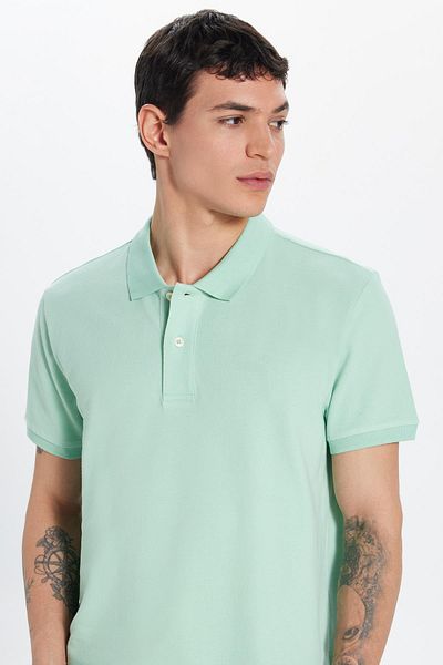 Tudors Ανδρικό T-shirt Slim Fit Slim Fit 100% βαμβακερό πράσινο γιακά πόλο