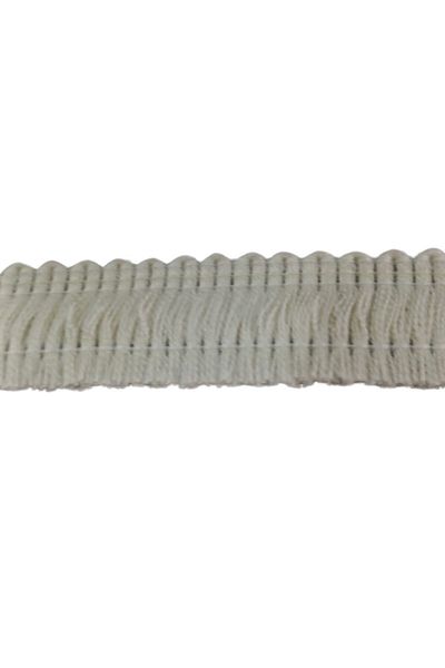 P Parla 3 cm Cream Cotton Tassel Strip - 1 Meter
