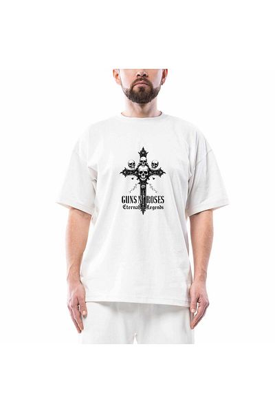 Z zepplin Μπλουζάκι Guns N Roses Eternal Legends Λευκό Oversize