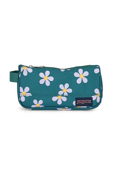 Jansport Τσάντα στυλό Unisex με πράσινο / λουλουδάτο σχέδιο - Θήκη μεσαίου αξεσουάρ