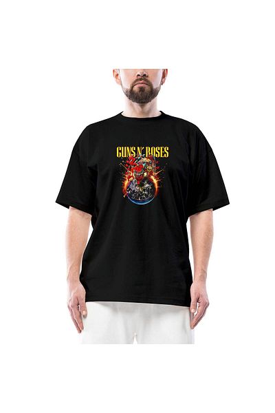 Z zepplin Μπλουζάκι Guns N Roses 2025 Tour Black Oversize