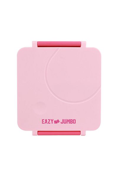 Eazy Kids صندوق غداء جامبو بينتو مع حقيبة غداء وردية ووعاء طعام وأدوات مائدة - وردي