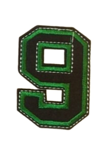 Leyaton تطريز مزين بالخرز على شكل رقم 9 قابل للكي بالحرارة مقاس 4x5 سم LWLHM-...