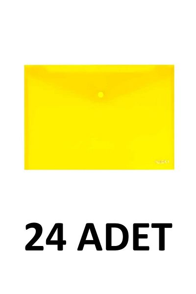 Noki 24 Pcs Clear A4 Snap Closure File Envelope File Yellow