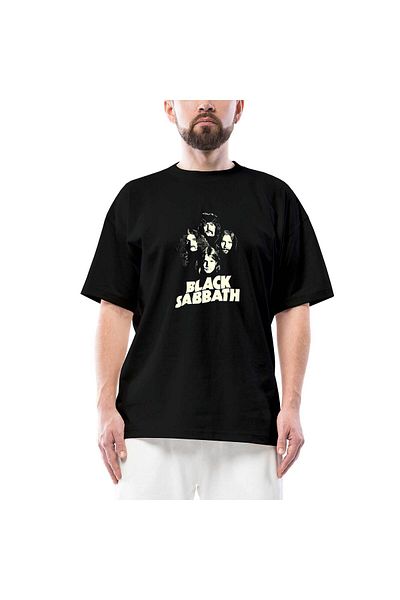 Z zepplin Μπλουζάκι Black Sabbath Silhouette Μαύρο Oversize