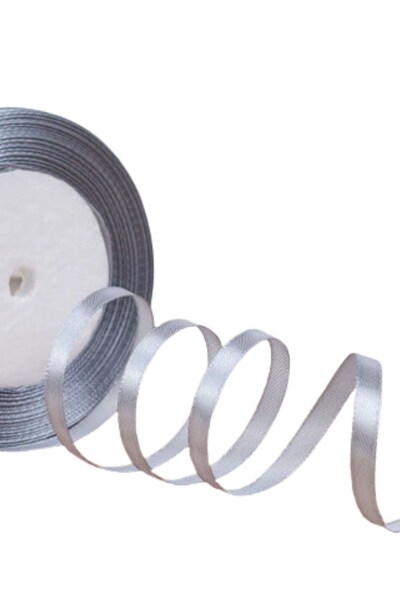 Marsilyan Satin Ribbon 1 cm 10 Meters Light Gray