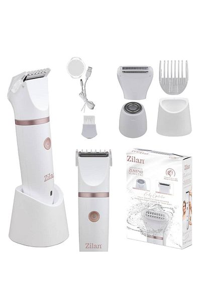 Zilan Epilator Zln8740 White, 3 Epilation Heads, 3 Cutting Levels, Cleaning Brush
