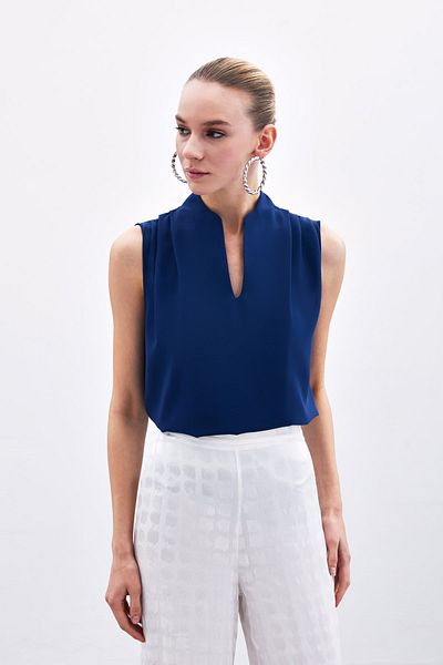 Sateen Μπλουζάκι με γιακά Navy Blue Judge