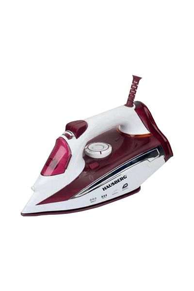 Hausberg Iron with Stainless Steel Soleplate Hb-hb7830rs, 2000-2300 W, 400 Ml, White-red