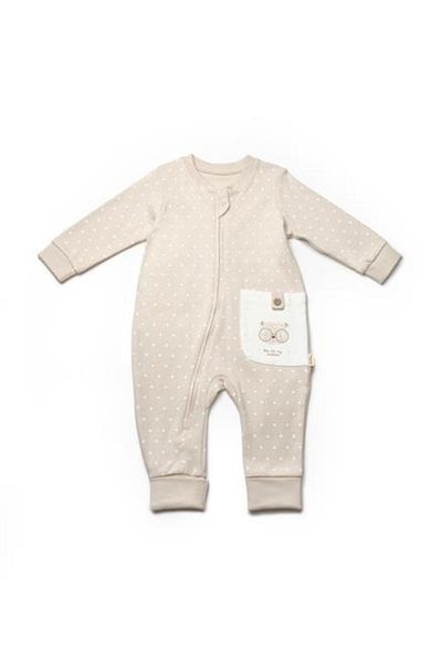 BabyCosy Organic Wear Baby Zippered Jumpsuit, 100% Organic Cotton, Baby and Newborn Series - Csy8109