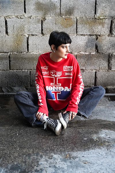 Overdrive Race Day Honda Printed Red Long Sleeve T-Shirt