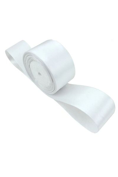 MBB ETİCARET Satin Ribbon 6 cm White 5 Meters