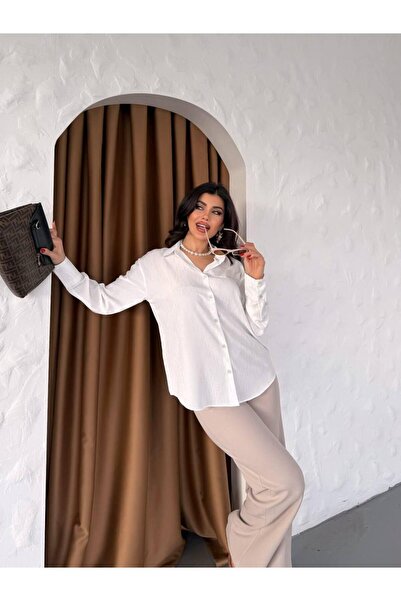 ribana Сатинова сіра блискуча оверсайз сорочка з довгими рукавами та ґудзиками