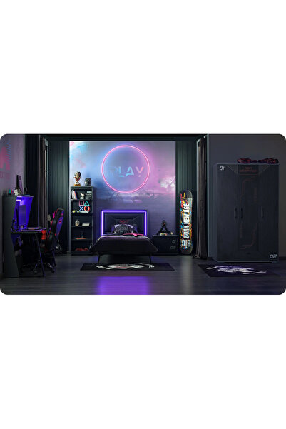 Ritmik Next Game Genç Odası ( 3 Kapaklı Dolap (Lite) + 100*200 Karyola + Çalışma Masası )