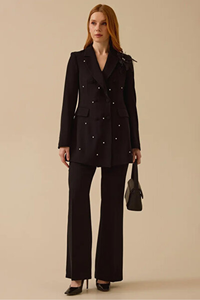 SEÇİL Stylish Jacket - Black (Women, Accessorized Stone)