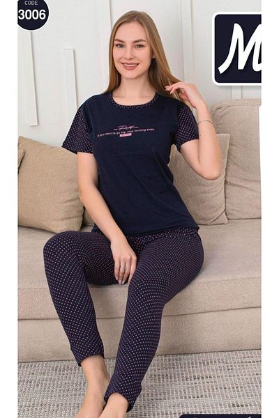 MODY Half Sleeve Cotton Women's Pajamas Suit